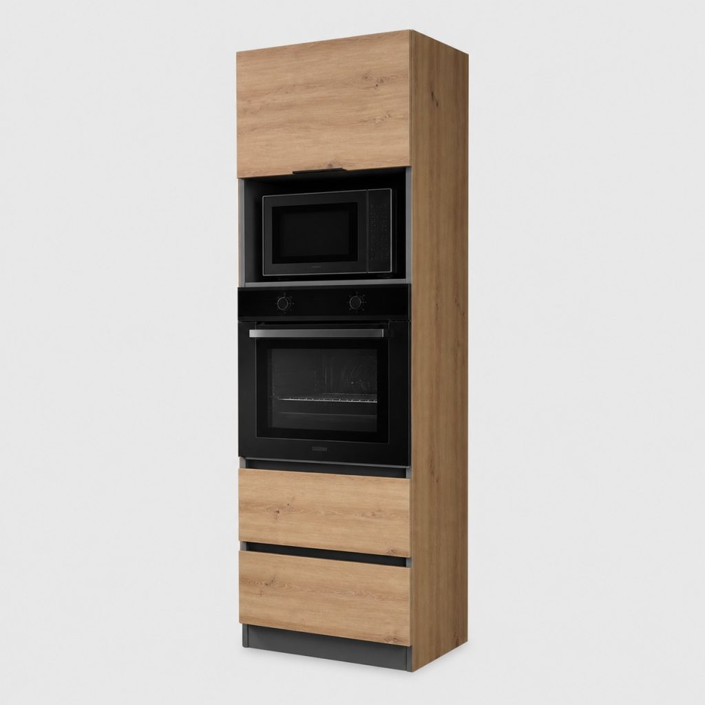 Colonne four, micro-ondes et rangement presente seul