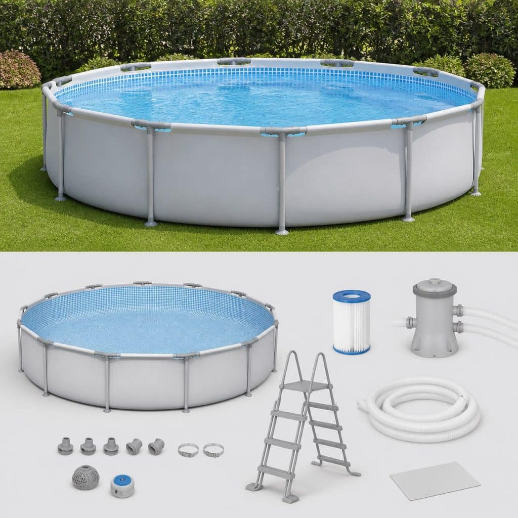 Kit piscine tubulaire complet économique presente seul