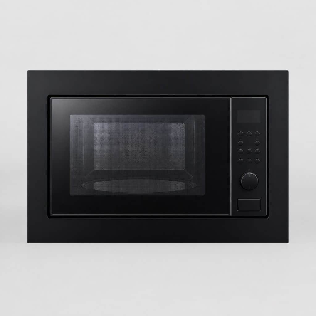 Micro-ondes encastrable finition noire grande capacité presente seul