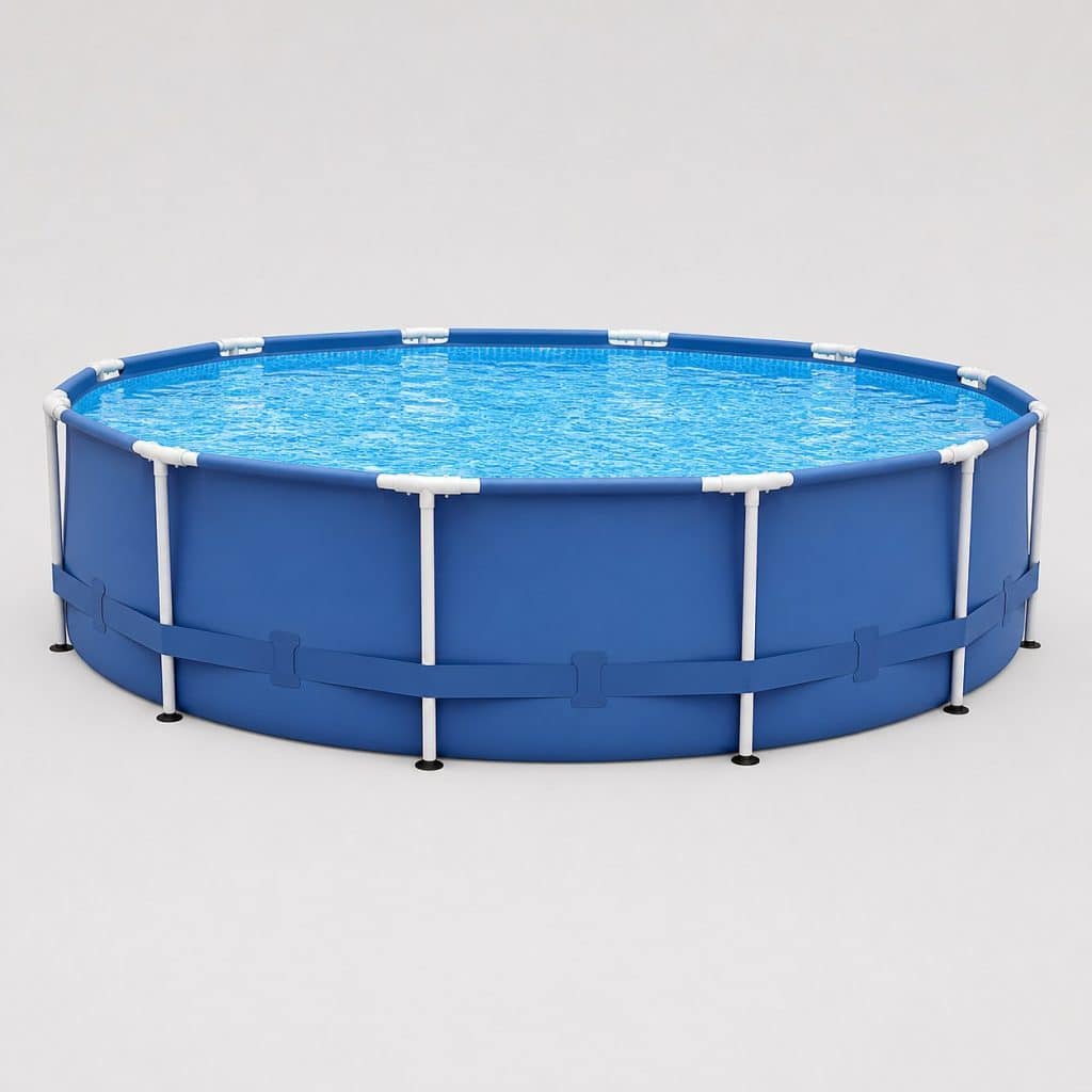 Piscine tubulaire ronde hauteur compacte 1m22 presente seul